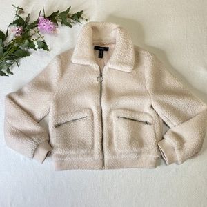 Forever 21 Pink Teddy Jacket Size M